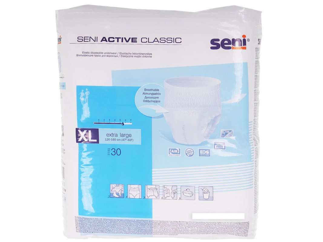 Scutece pentru adulti tip chilot Active Classic Extra Large, 30 bucati, Seni 1 Scutece pentru adulti tip chilot Active Classic Extra Large