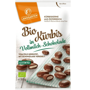 Seminte de dovleac invelite in ciocolata cu lapte fara gluten Bio