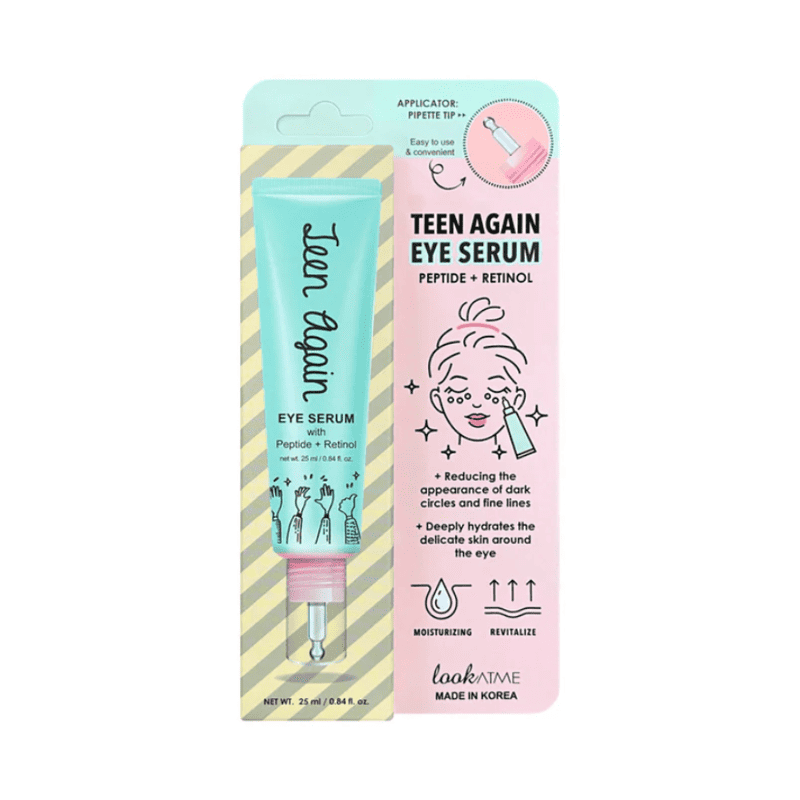 Serum pentru zona ochilor Teen Again - Reducerea cearcănelor 1 Serum pentru zona ochilor cu peptide si retinol Teen Again, 25ml, Look At Me