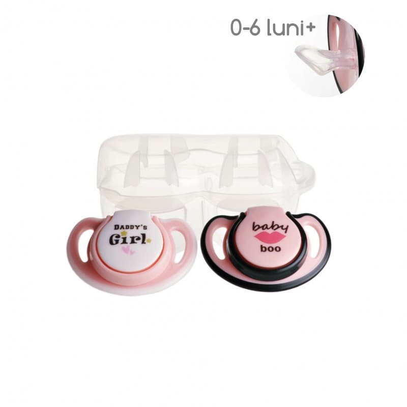 Set 2 suzete ortodontice din silicon in cutie sterilizare 0+ Baby