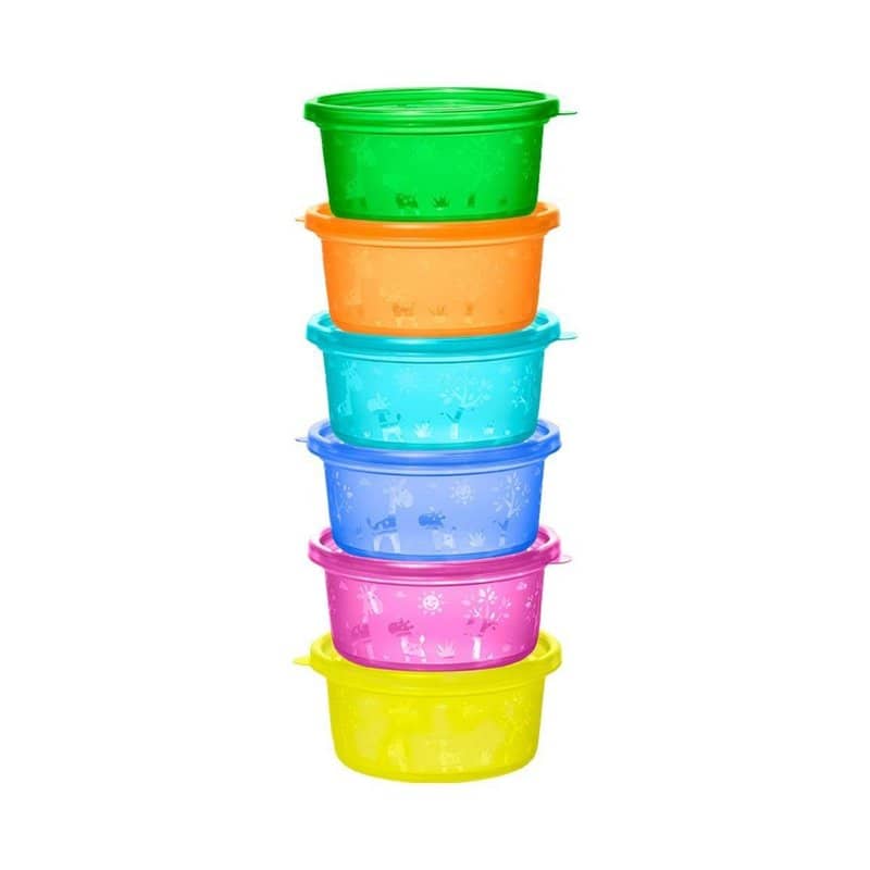 Set 6 boluri cu capac pentru alimente 0 luni+