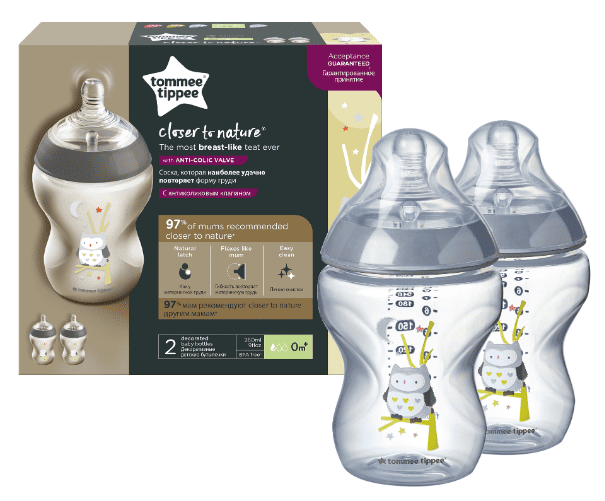 Set biberoane Bufnita, 2 x 260ml, Tommee Tippee 1 Set biberoane Bufnita