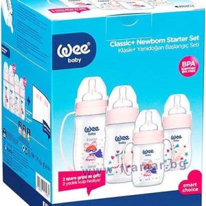 Set biberoane pentru nou nascuti model pentru fete