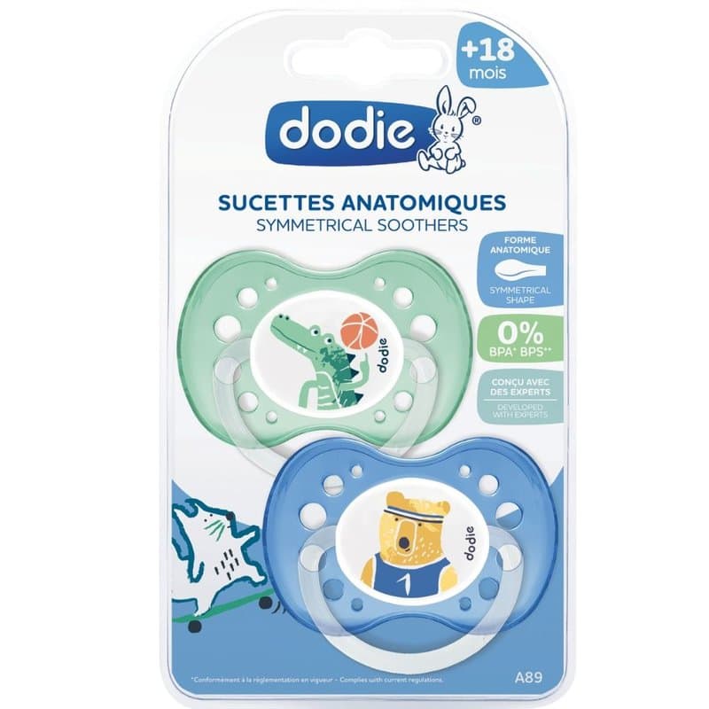 Set suzete anatomice din silicon 18 luni+ Animale Amuzante Baieti A89