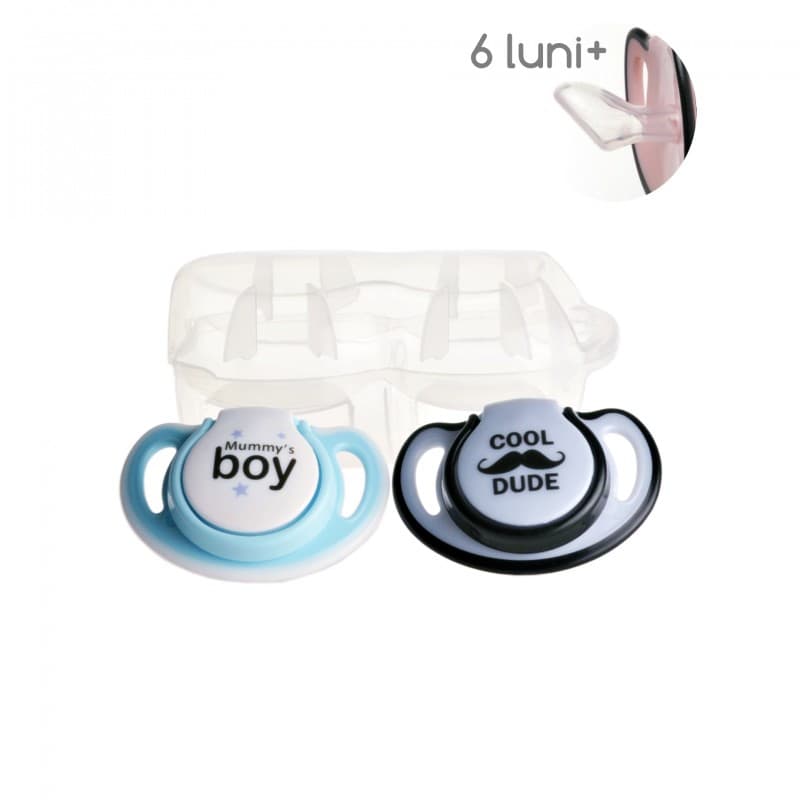 Set suzete ortodontice din silicon in cutie sterilizare 6+ Baby