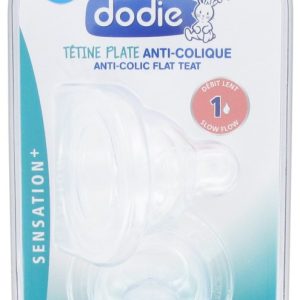 Set tetine din silicon anti-colici cu gat larg 0-6 luni Debit 1 Plate Sensation+