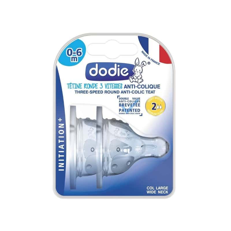 Set tetine din silicon anti-colici pentru initiere cu gat larg 0-6 luni Debit 2