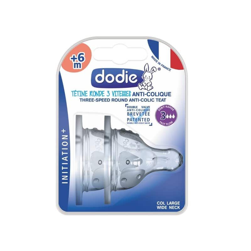Set tetine din silicon anti-colici pentru initiere cu gat larg 0-6 luni Debit 3