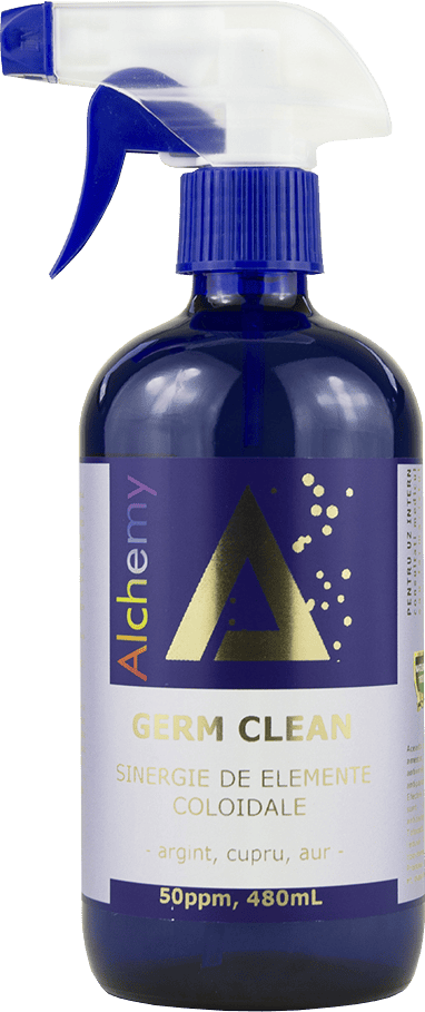 Sinergie de argint, cupru si aur coloidal Germ Clean 50ppm, 480ml, Alchemy 1 Sinergie de argint