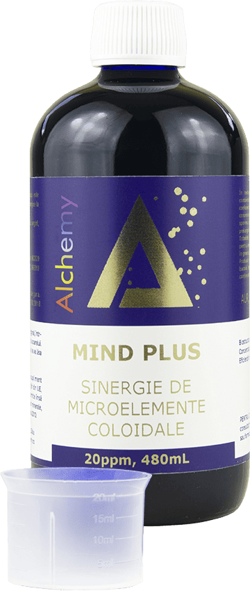 Sinergie de argint, platina si aur coloidal Mind Plus 20ppm, 480ml, Alchemy 1 Sinergie de argint