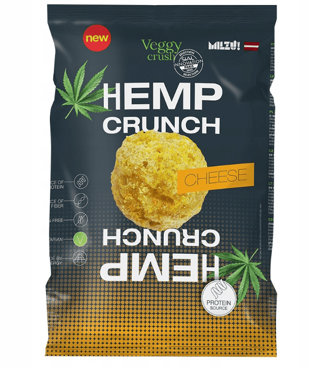 Snack proteic bio cu aroma de branza Hemp Crunch, 100g, Veggy Crush 1 Snack proteic bio cu aroma de branza Hemp Crunch
