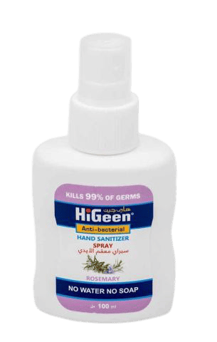 Spray dezinfectant pentru maini + masca si obiecte cu rosemary si alcool 70%, 100ml, HiGeen 1 Spray dezinfectant pentru maini + masca si obiecte cu rosemary si alcool 70%