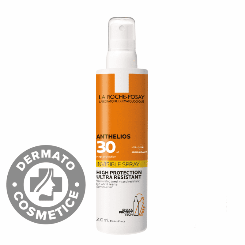 Spray invizibil cu protectie solara SPF 30+ pentru corp piele sensibila Anthelios