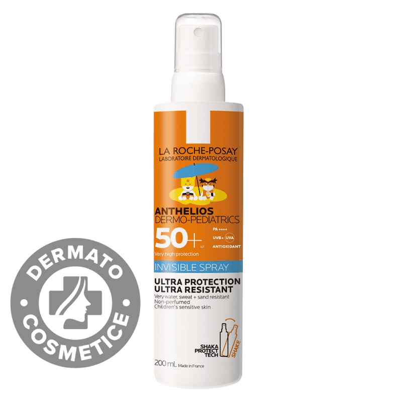 Spray invizibil cu protectie solara pentru copii SPF 50+ fata si corp ultra rezistent la apa Dermo-Pediatrics Anthelios