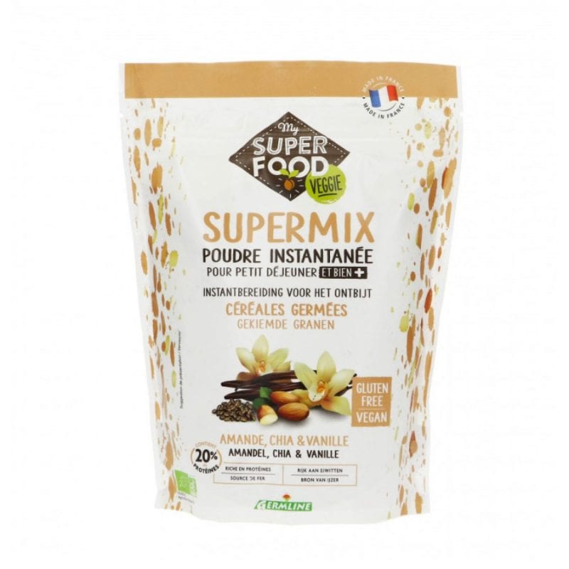 Supermix pentru micul dejun cu migdale, chia si vanilie bio, 350g, Germline 1 Supermix pentru micul dejun cu migdale