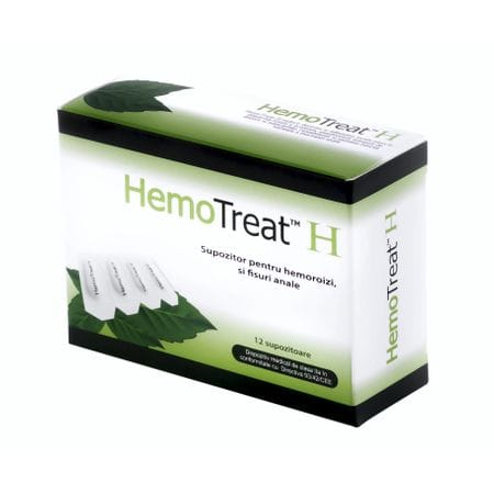 Supozitoare pentru hemoroizi Hemotreat H, 12 bucati, GlobalTreat 1 Supozitoare pentru hemoroizi Hemotreat H
