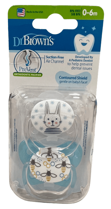 Suzeta Nivel 1 design fluture culori asortate, 2 bucati, Dr. Brown's 1 Suzeta Nivel 1 design fluture culori asortate