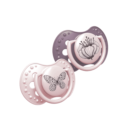 Suzeta din silicon Dynamic Botanic pentru fete 3-6 luni