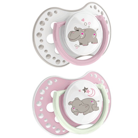 Suzeta din silicon Dynamic Night&Day fata pentru 0-3 luni