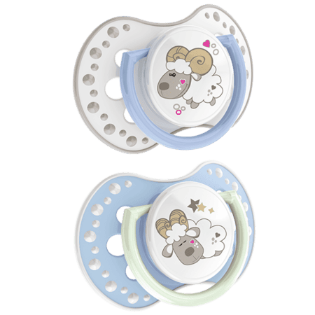 Suzeta din silicon Dynamic Night&Day oita pentru baiat 0-3 luni