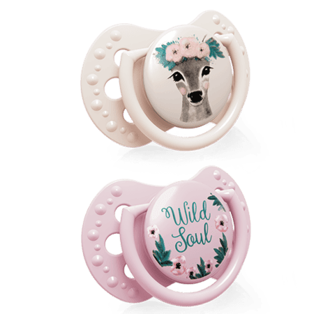 Suzeta din silicon Dynamic Night&Day wild soul pentru fete 0-2 luni