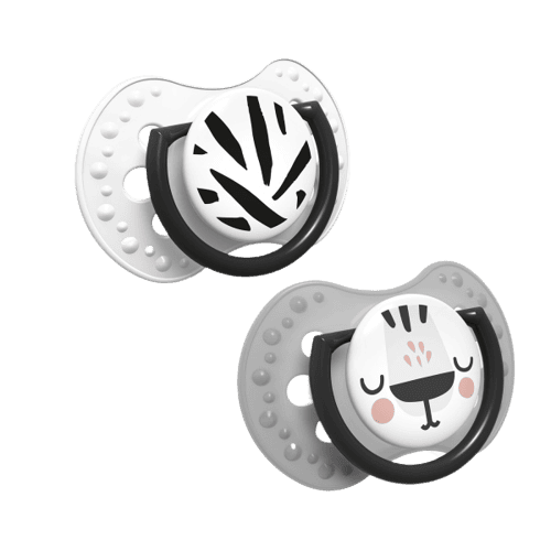 Suzeta din silicon Dynamic Salt&Pepper pentru 3-6 luni