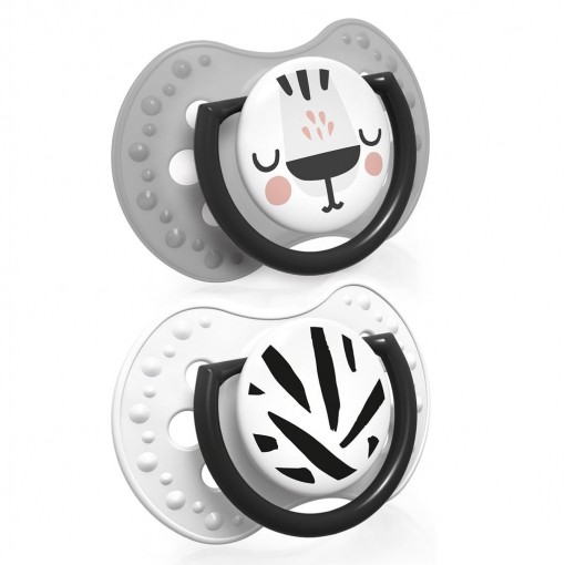 Suzeta din silicon Dynamic Salt&Pepper pentru 6-12 luni