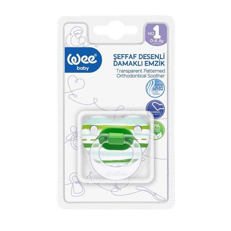 Suzeta din silicon ortodontica transparenta cu desen nr.1