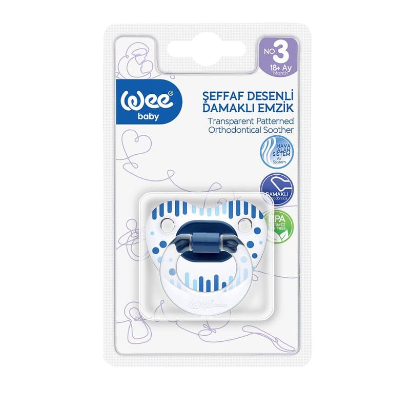 Suzeta din silicon ortodontica transparenta cu desen nr.3