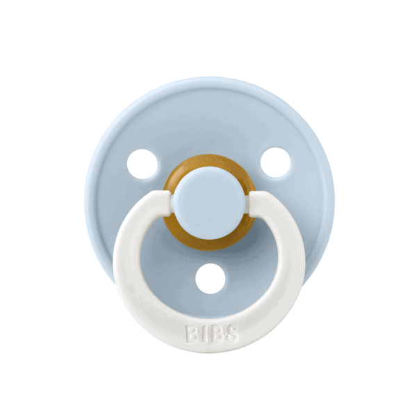 Suzeta fosforescenta din latex cu tentina rotunda pentru +0 luni Colour Glow Baby Blue