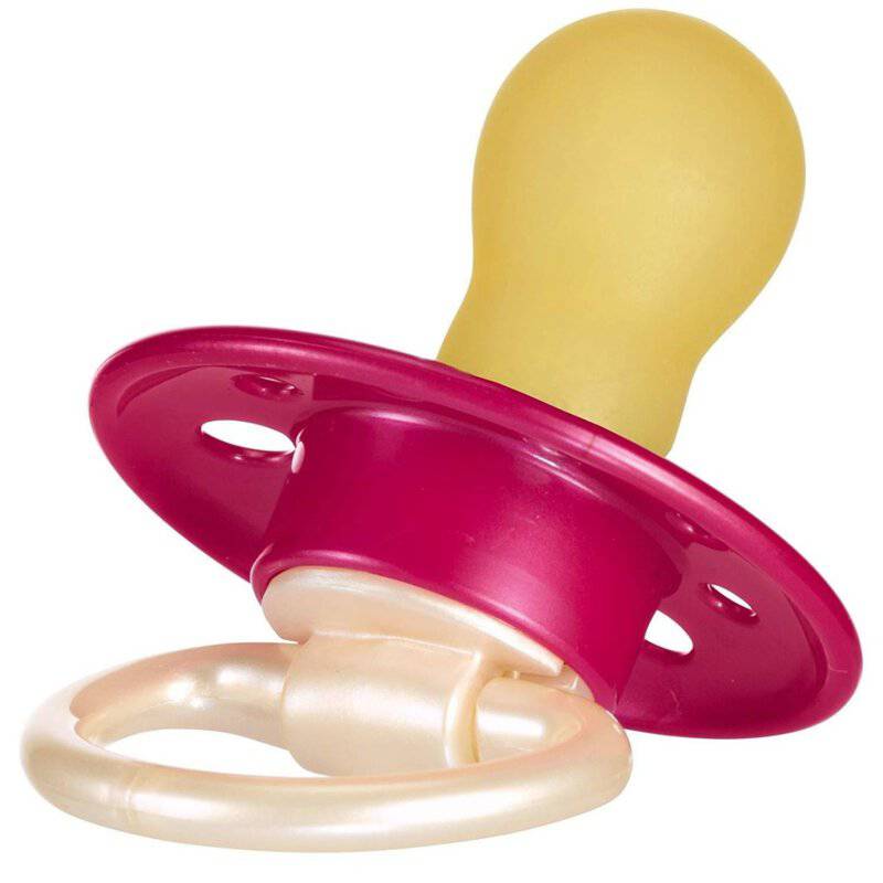 Suzeta latex forma rotunda naturala 6 luni+ Cherry Girl