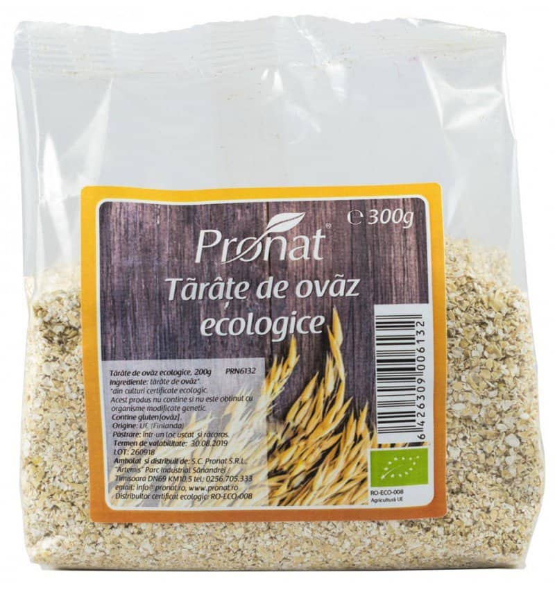 Tarate de ovaz Bio, 300g, Pronat 1 Tarate de ovaz Bio