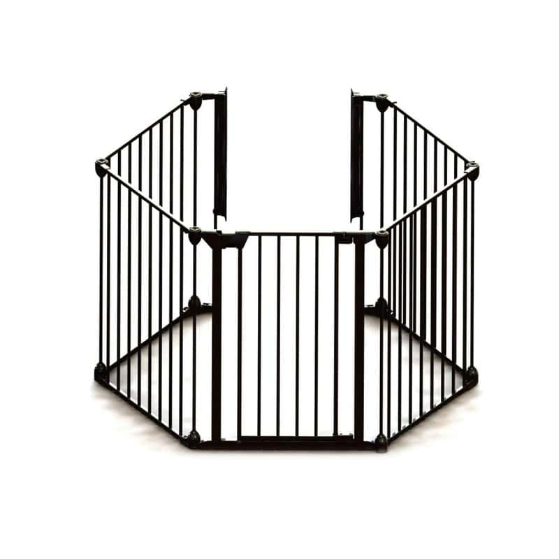 Tarc de siguranta modular cu 5 panouri negru