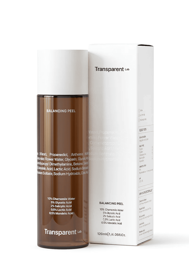 Toner exfoliant cu AHA si BHA, 120ml, Transparent Lab 1 Toner exfoliant cu AHA si BHA