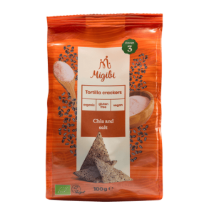 Tortilla crackers cu chia si sare Bio
