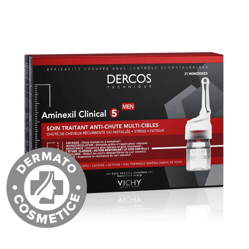 Tratament fiole impotriva caderii parului pentru barbati Aminexil Clinical 5 Dercos
