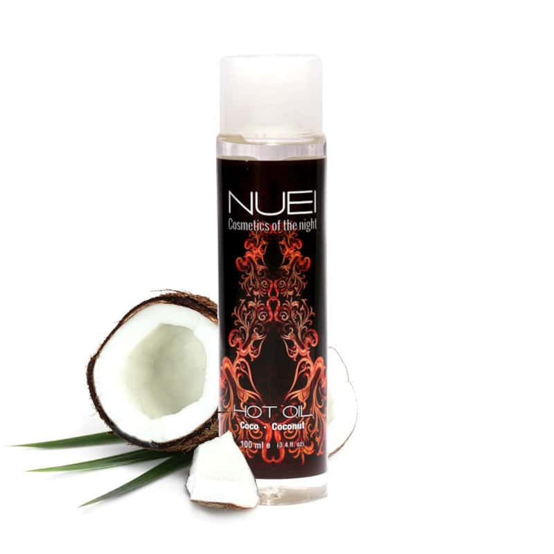 Ulei de masaj, NUEI - HOT OIL, sarutabil, cu efect de incalzire si aroma de Cocos, 100 ml 1 Ulei de masaj