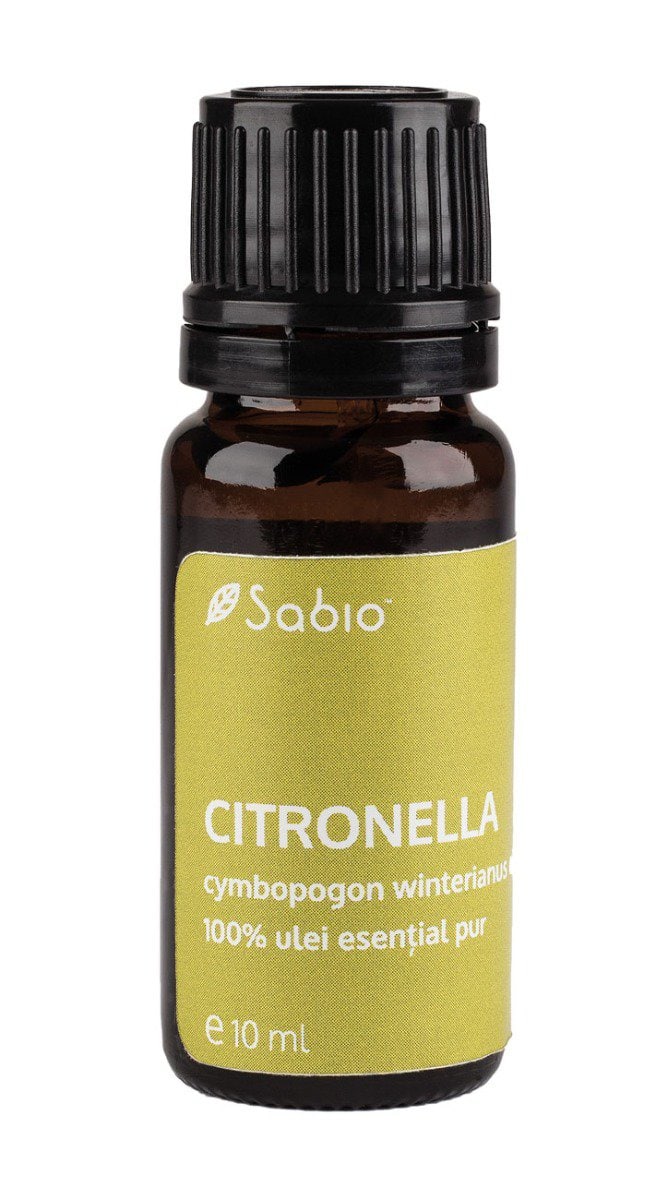 Ulei esential citronella (cymbopogon winterianus oil), 10ml, Sabio 1 Ulei esential citronella (cymbopogon winterianus oil)