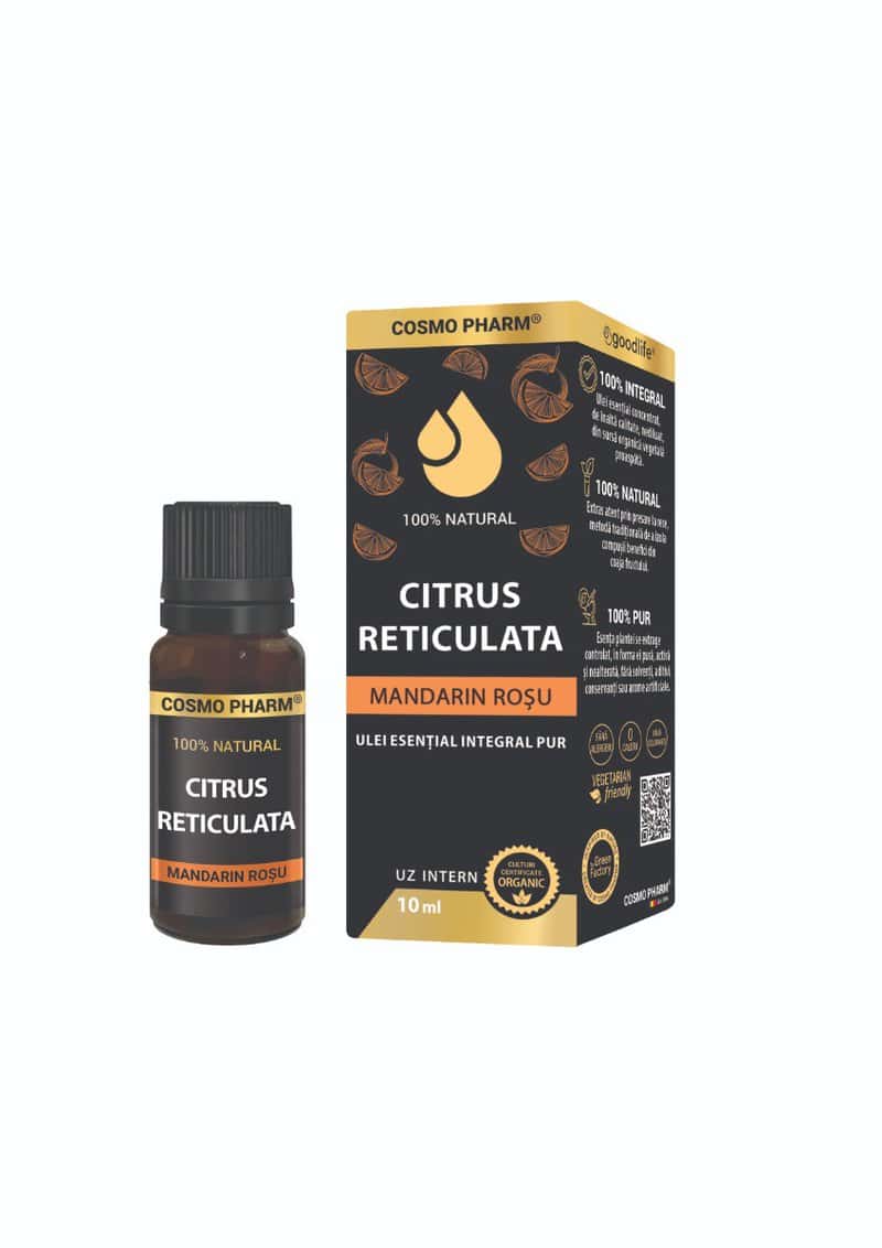 Ulei esential de mandarin rosu, 10ml, Cosmopharm 1 Ulei esential de mandarin rosu
