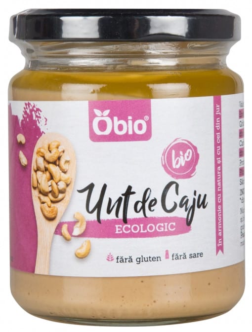 Unt de caju fara gluten si fara sare bio, 250g, Obio 1 Unt de caju fara gluten si fara sare bio
