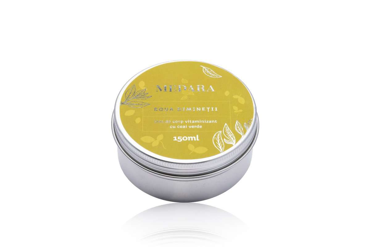 Unt de corp vitaminizant cu ceai verde Roua Diminetii, 150ml, Medara 1 Unt de corp vitaminizant cu ceai verde Roua Diminetii