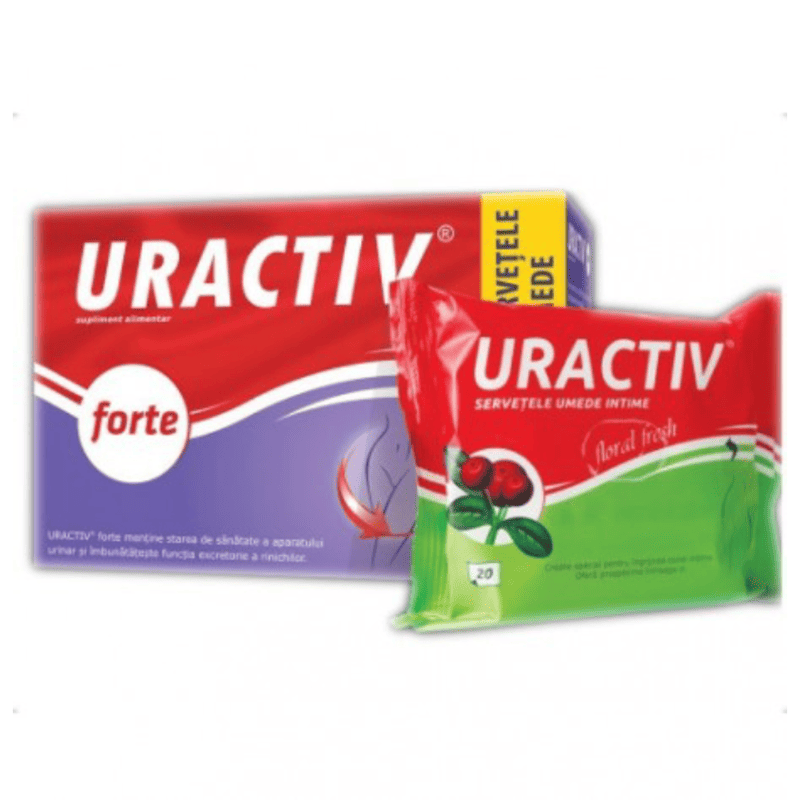 Uractiv Forte + servetele umede intime