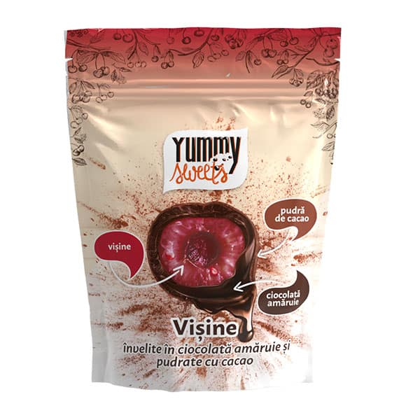 Visine invelite in ciocolata amaruie