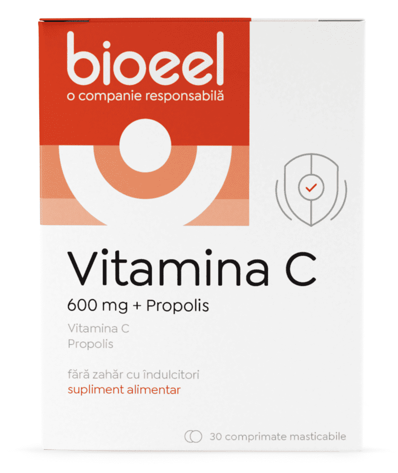 Vitamina C cu propolis 600mg, 30 comprimate, Bioeel 1 Vitamina C cu propolis 600mg