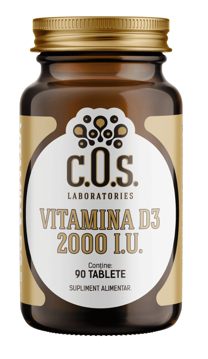 Vitamina D3 2000 IU, 90 tablete, COS Laboratories 1 Vitamina D3 2000 IU