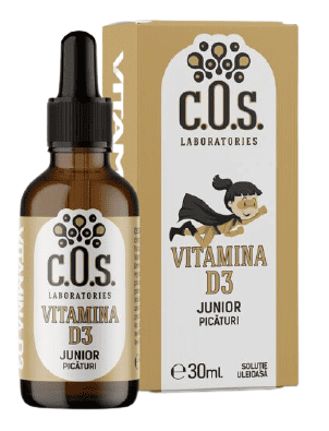 Vitamina D3 Junior picaturi, 30ml, COS Laboratories 1 Vitamina D3 Junior picaturi