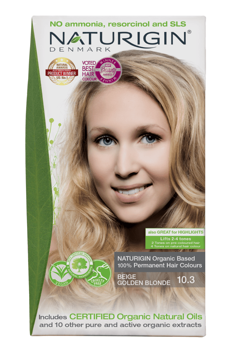 Vopsea de par Beige Golden Blonde 10.3, 115ml, Naturigin 1 Vopsea de par Beige Golden Blonde 10.3