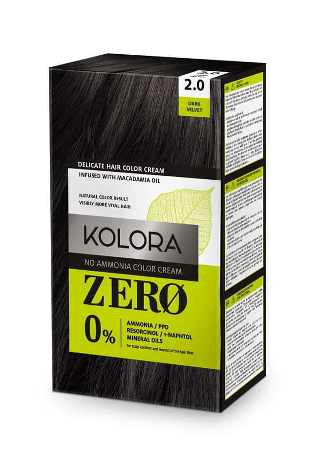 Vopsea de par Kolora Zero 2.0 Dark Velvet, 60ml, Aroma 1 Vopsea de par Kolora Zero 2.0 Dark Velvet