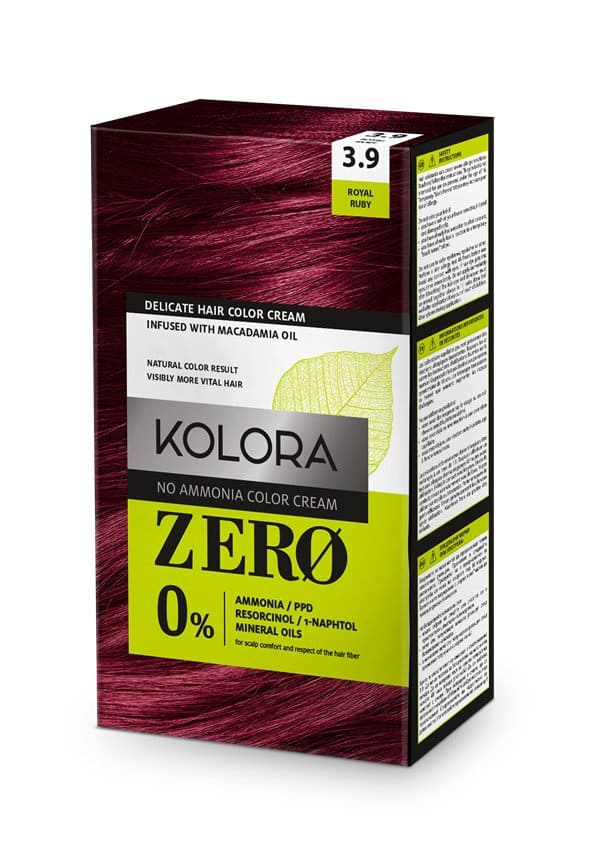 Vopsea de par Kolora Zero 3.9 Royal Ruby, 60ml, Aroma 1 Vopsea de par Kolora Zero 3.9 Royal Ruby
