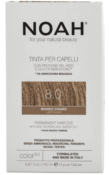 Vopsea de par naturala Blond deschis (8.0), 140ml, Noah 1 Vopsea de par naturala Blond deschis (8.0)